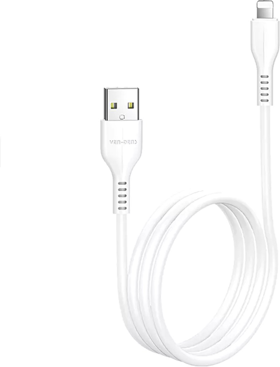 Ven-Dens USB-A to Lightning Fast Charging Data Cable (1M) TPE Durable Charging Cable 5V/2.4A (Non-MFI, White)