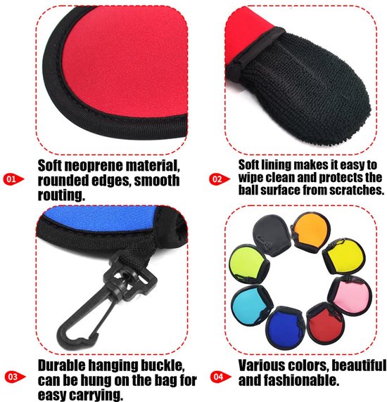 Dailygoody - Golfbal Cleaner Pouch - Waszak voor Golfballen - Waterdichte Tas - Zwart - Ideaal voor Golfliefhebbers - Geschikt voor Golfkarren en Golf... van Merkloos — afbeelding 2