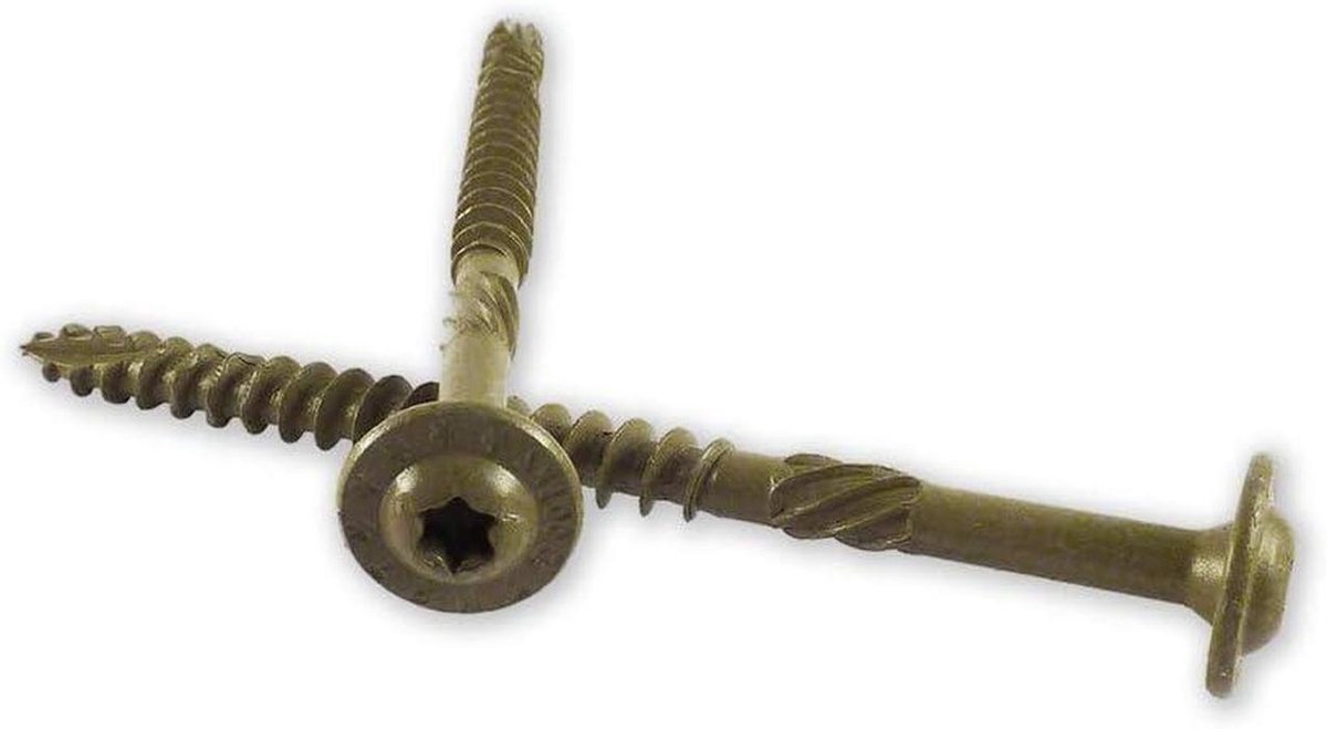 Houtschroeven - Bevestigingsschroeven - Houtverbindingen Maken - Gepatenteerde Draad - 25 Stuks 5/16x2-1/2 - Goud