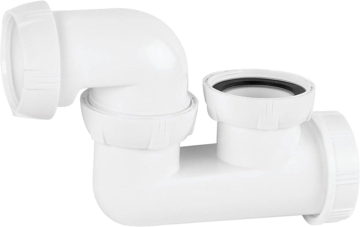 Sifon Badkuip - Afvoer Sifon - Onderdeel Keuken - Draaibare Uitloop - 117 mm Ruimte - Wit