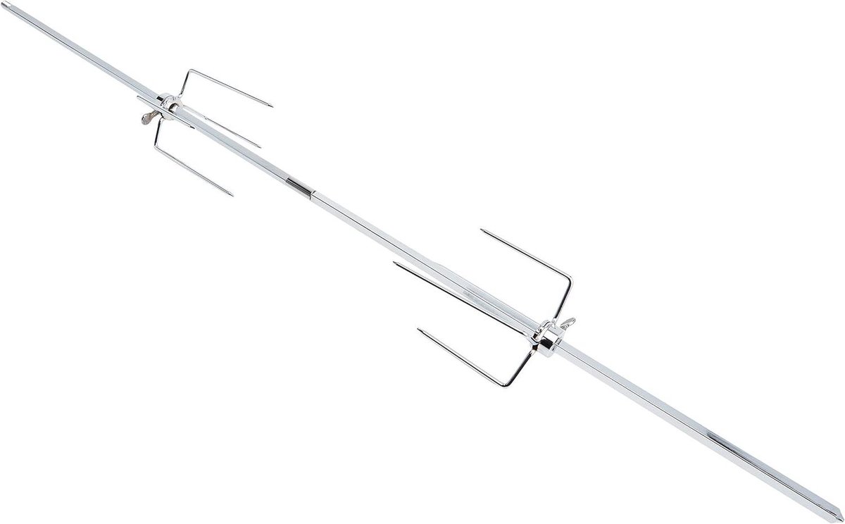 Universele braadpan - Grillset spies - Buiten koken - Robuust metaal - 95 cm spies - Grijs