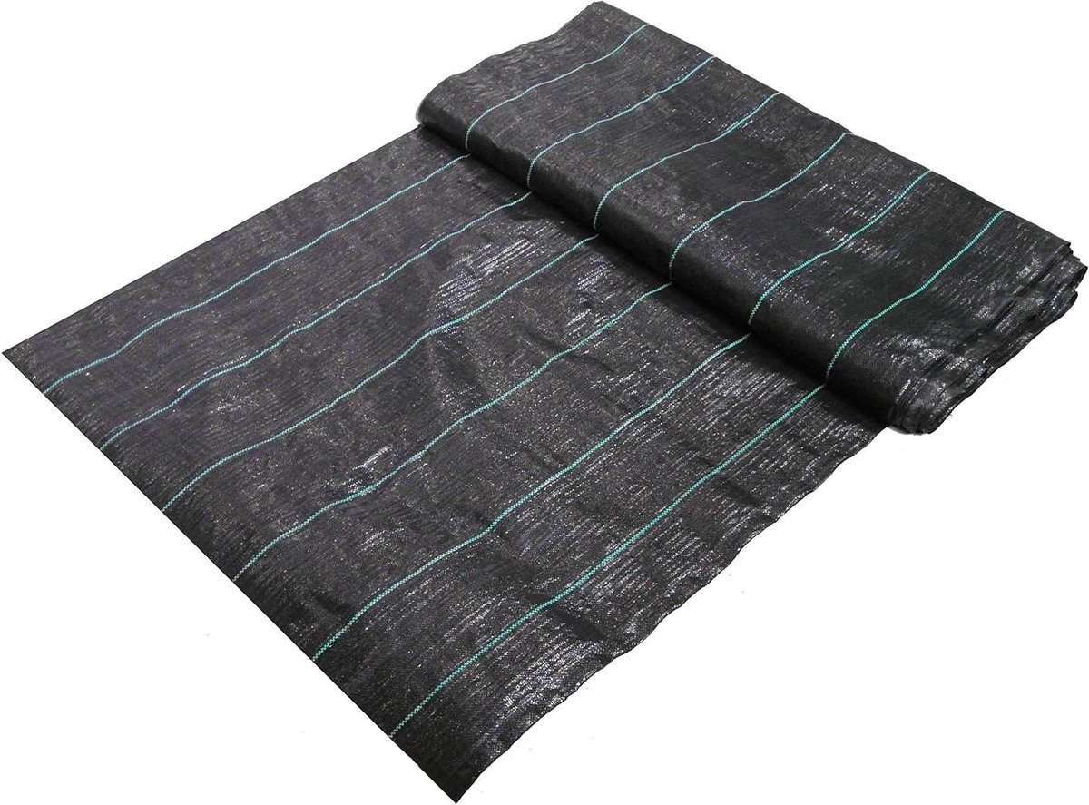 Onkruiddoek Bodemweefsel - Afdekvlies Mulchvlies - Onkruid Voorkomen - Waterdoorlatend UV-gestabiliseerd - 30 vierkante meter - Zwart
