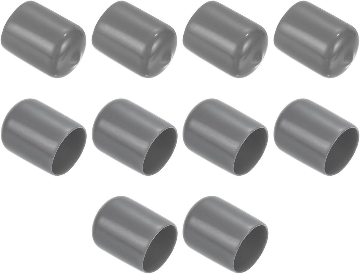 Rubberen Sluitdoppen - Eindkappen Buisstop - Meubels Beschermen - 21 mm Binnendiameter - 10 stuks - Donkergrijs