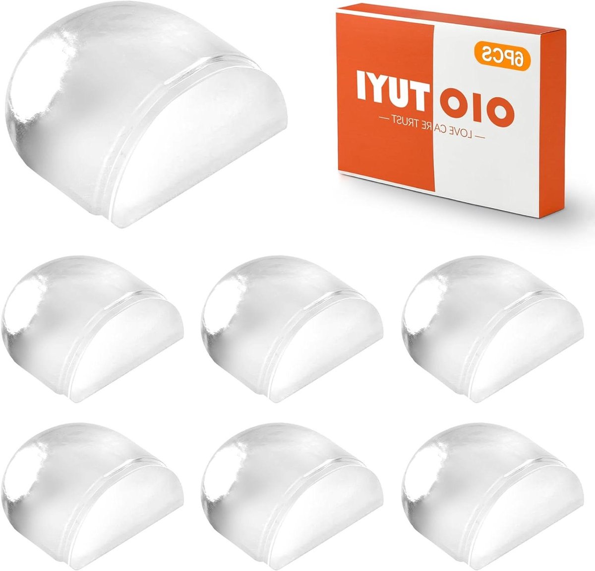 Deurstoppers Zelfklevend - Deurbuffer Plakker - Muren Beschermen - Onzichtbaar Transparant Design - 6 Stuks - Transparant