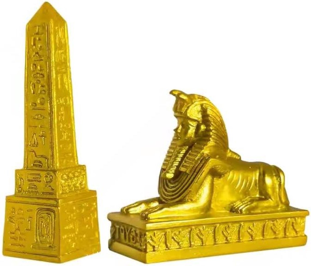 Aquarium Ornamenten Set - Aquarium Decoratie - Aquarium Inrichten - Gouden Details - 6-10 cm - Meerkleurig