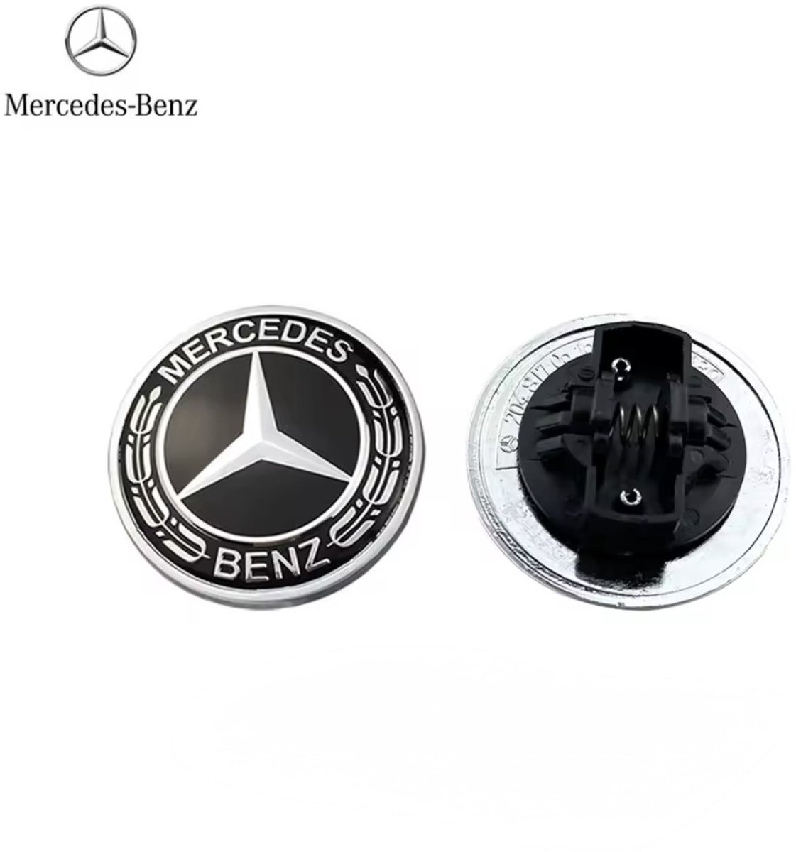 Mercedes‑Benz Motorkap Embleem 57 mm – Black Chrome – Premium Motorkap Badge | Perfecte Pasvorm voor Veel Mercedes Modellen