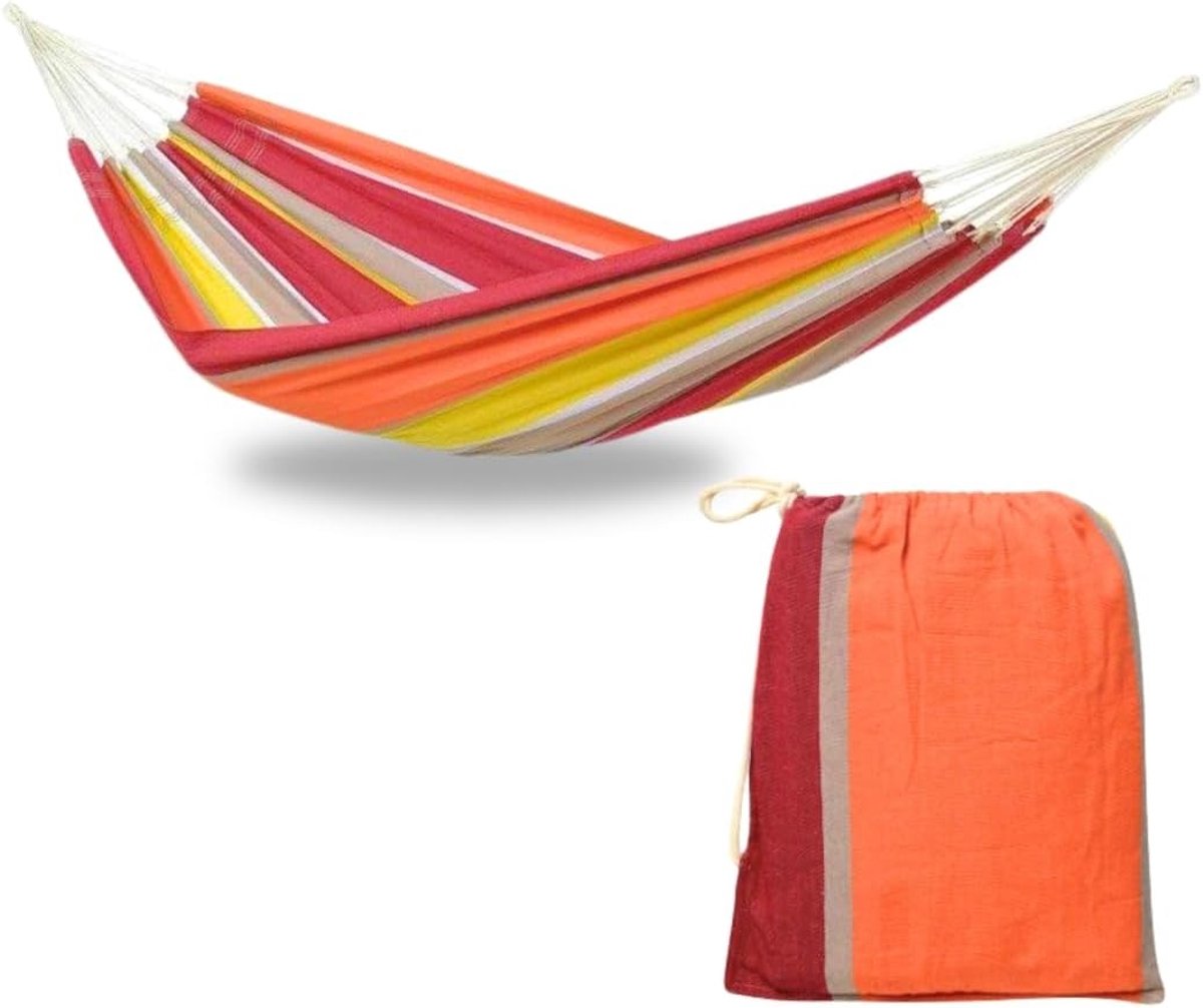 Hangmat - Draagbaar met draagtas - 230 x 150 cm - Draagvermogen tot 200 kg - Acerola - Hangmat met Spreidstok - Weerbestendig - Hangmatten Camping - hangmat 2 persoons - Verdikt touw en draagtas - van Imperatoris