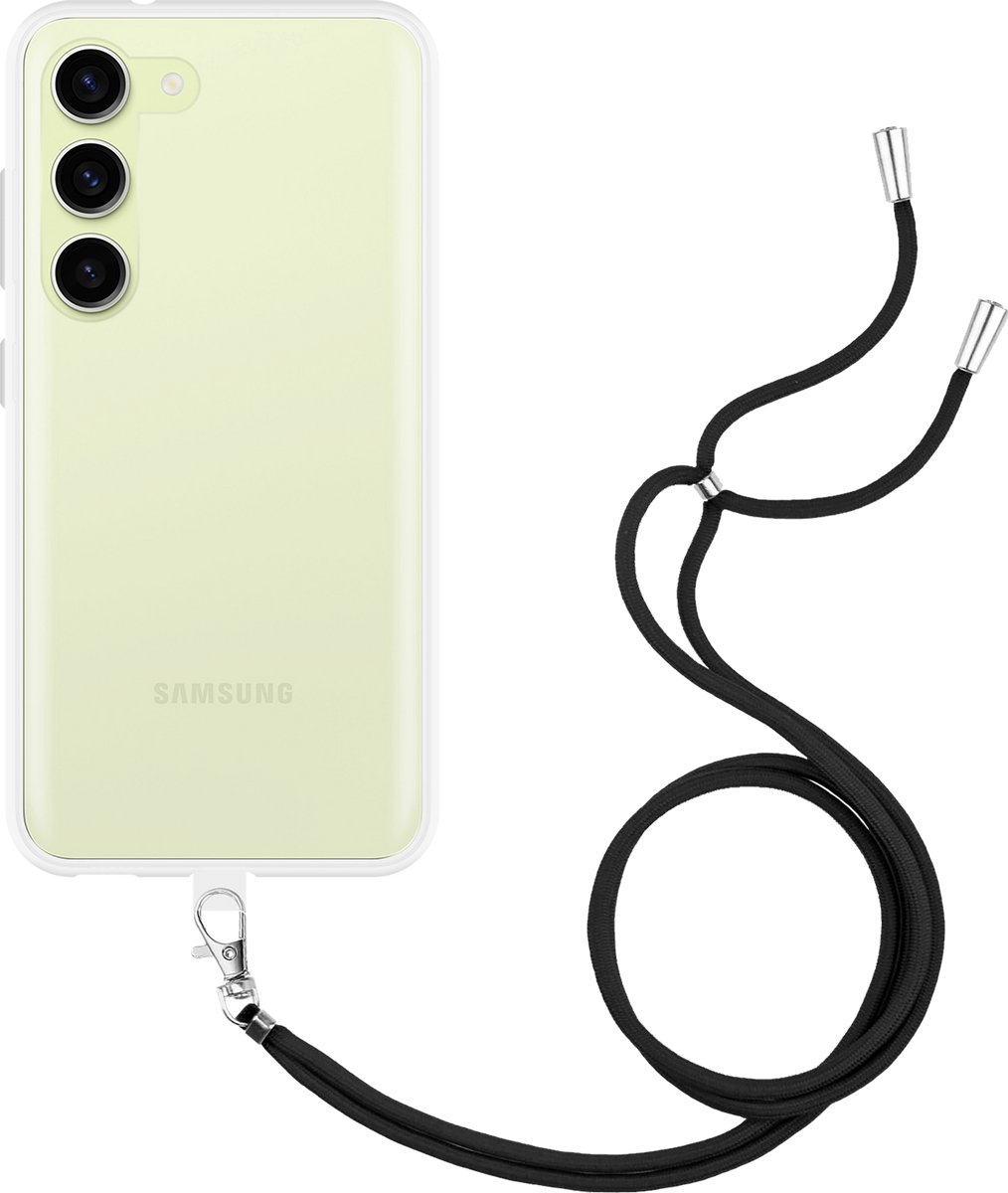 Just in Case hoesje met koord geschikt voor Samsung Galaxy S23 Hoesje met Koord - Flexibele Case - Transparant