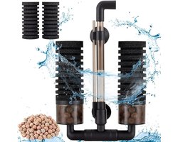 Dubbele sponsfilter voor aquarium - Biochemische filter voor vissen, zuurstofverhoging en cyclus tot 250 liter