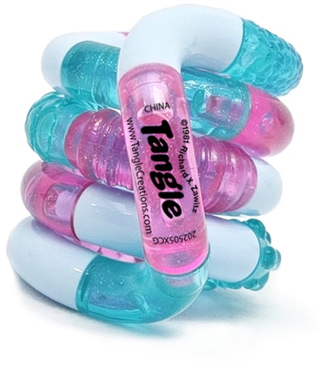 Tangle Toys - Textured Junior - Pink Blue Frost Fort - The Original Fidget