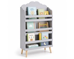 Lina® Kinderboekenkast - Boekenkast - Boekenrek - 3 Niveaus - Grijs