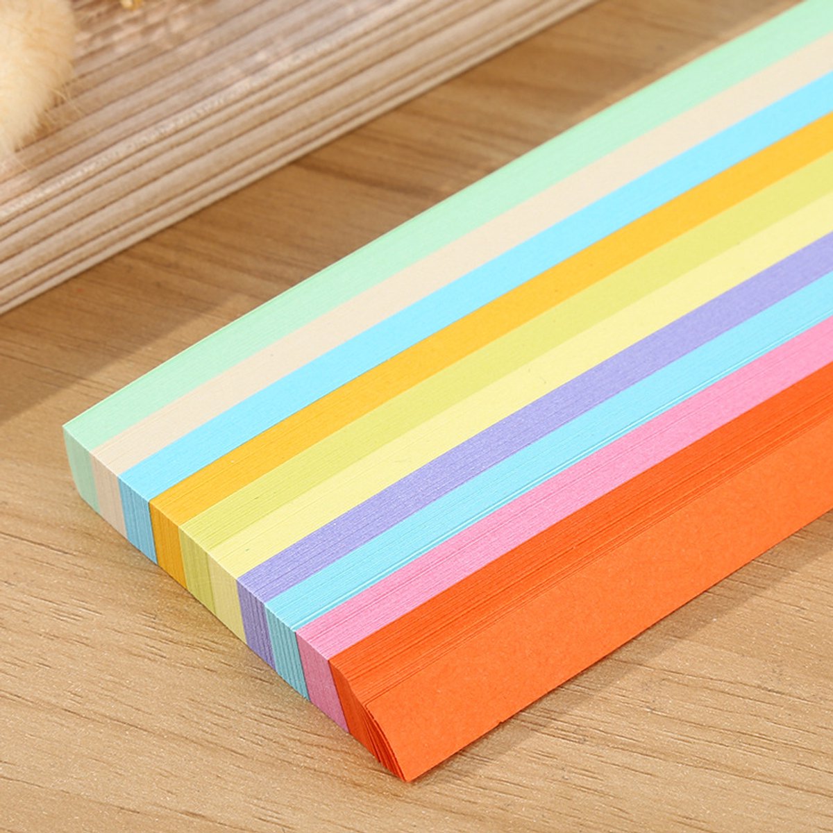 Pastel gekleurde papierstroken 1CM x 23,5CM - Origami papier voor oa Geluk Sterren vouwen - Vouwstrips in 10 kleuren — afbeelding 2