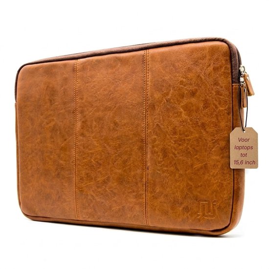 Leren laptophoes 15.6 inch bruin Wa...