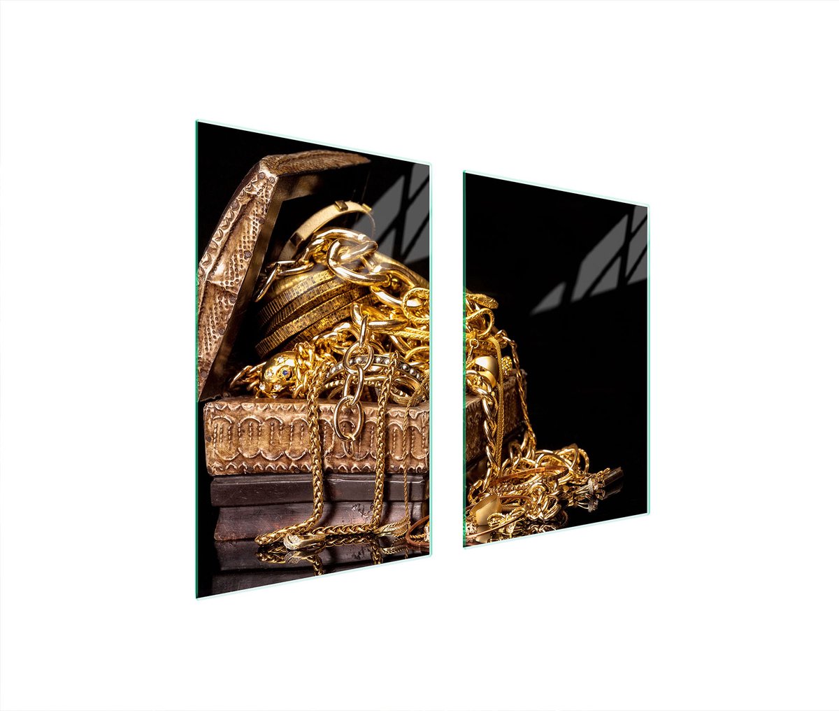 TMK ArtDeko Serie - Glazen Beschermplaat - 65x52 cm - Goud - Veiligheidsglas
