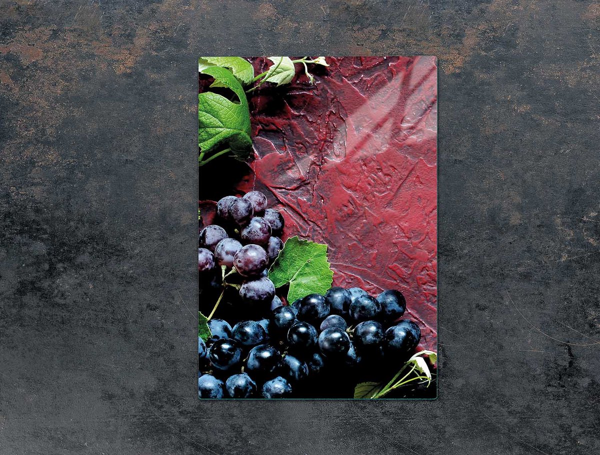 TMK ArtDeko - Snijplank - Glas - 35x52 cm - Wijnmotief