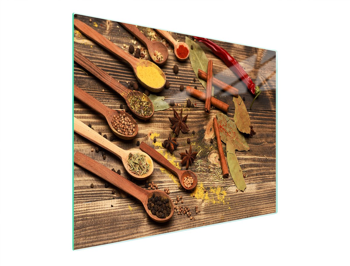 TMK ArtDeko - Glazen Snijplank - 52x30 cm - Specerijen - Veilig - Esthetisch