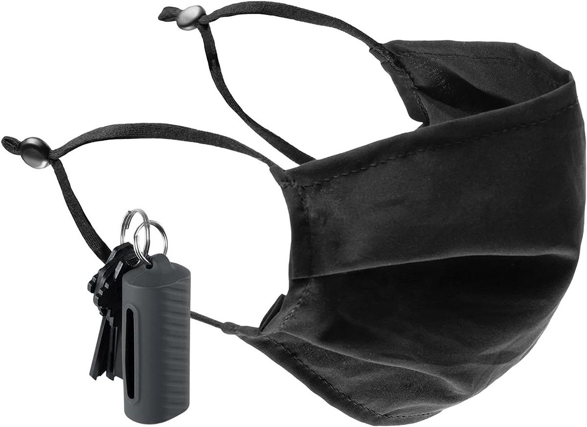 Sleutelhanger Masker - Herbruikbaar Mondkapje - Veilig Op Reis - Compact Ontwerp - 345 x 448 cm - Chroom