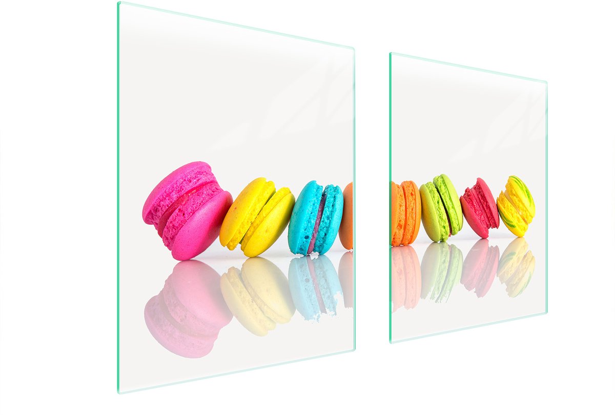 TMK ArtDeko Serie - Glazen Beschermplaat - 85x52 cm - Veelkleurig - Gehard Glas