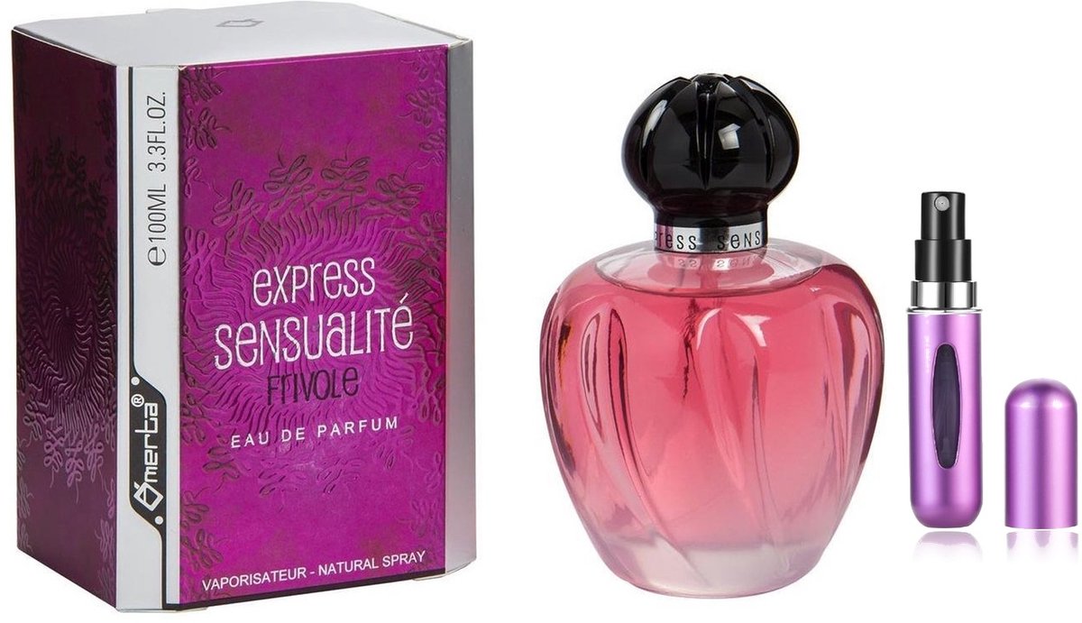 Omerta - Express Sensualité Friole - Eau de Parfum - 100 ml inclusief hervulbare tasverstuiver (willekeurige kleur)