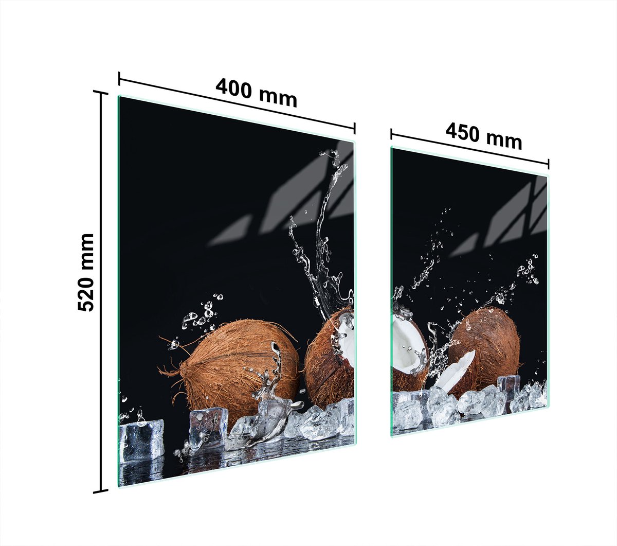 TMK ArtDeko - Glazen Beschermplaat Kookplaat - 85x52 cm - Glas - Kokos