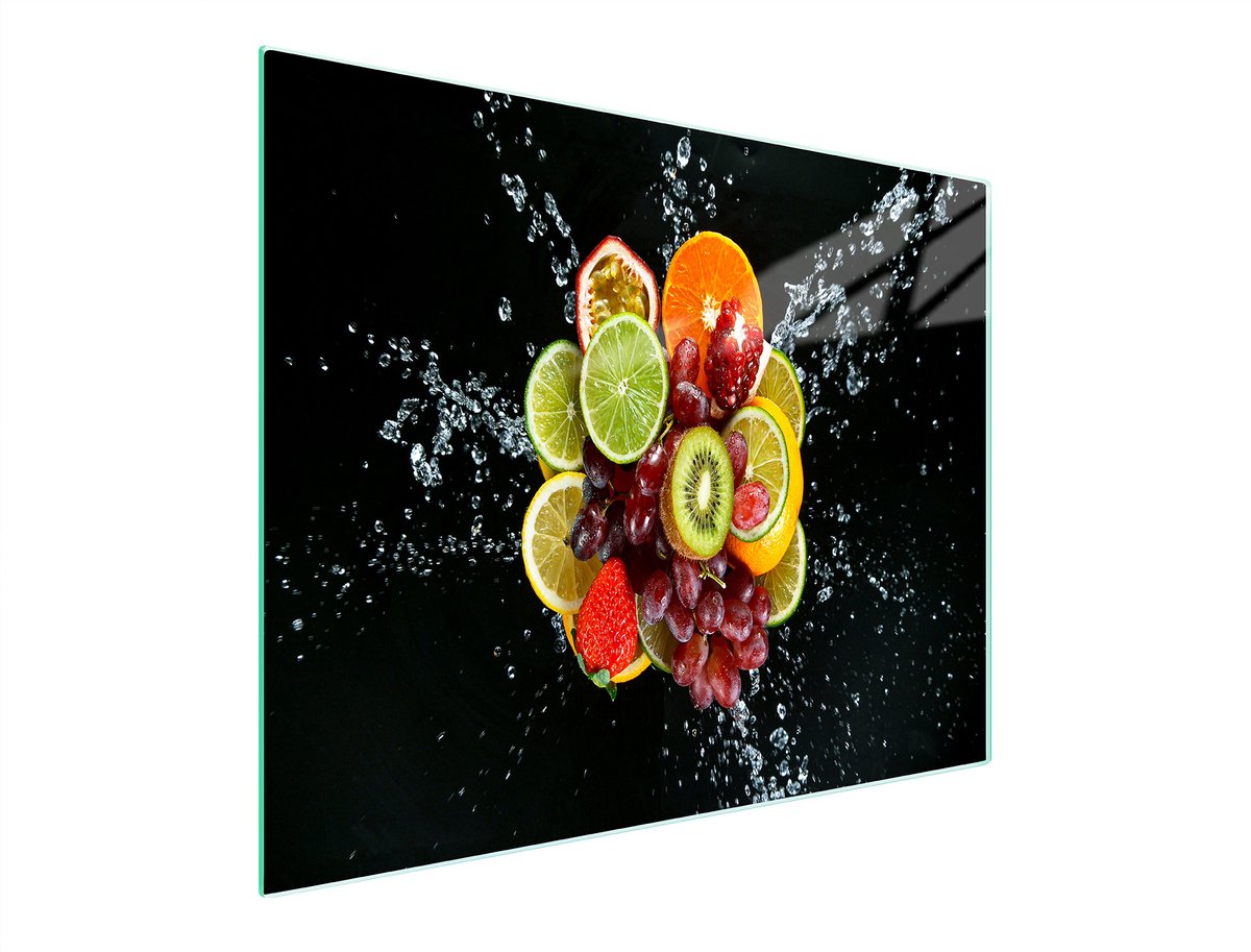 TMK ArtDeko - Snijplank van Gehard Glas - 52x30 cm - Motief van Fruit