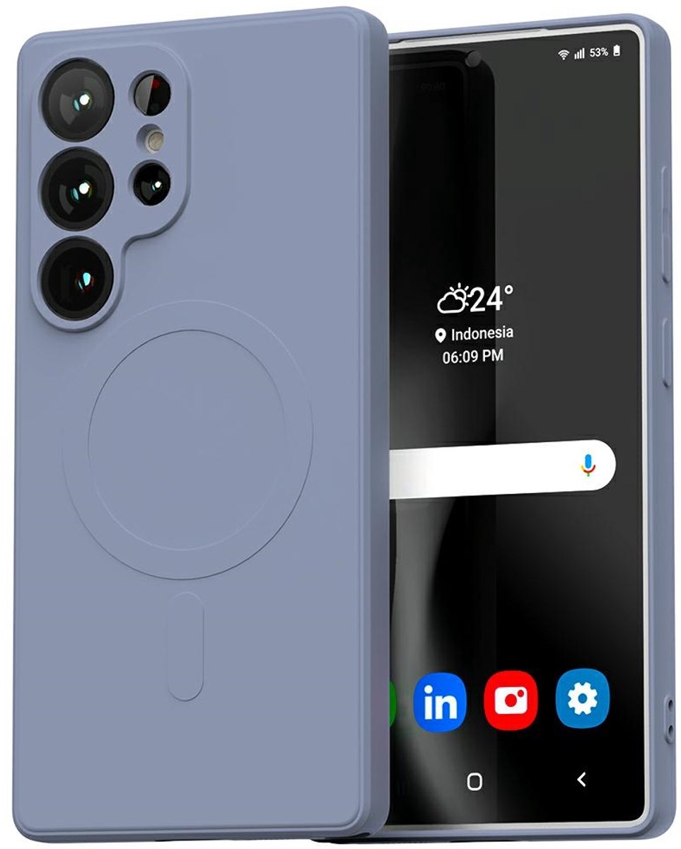 Mercury-Hoesje Voor Magsafe Semi-Siliconen Voor Iphone 14, 15, 13, 12 Pro Max