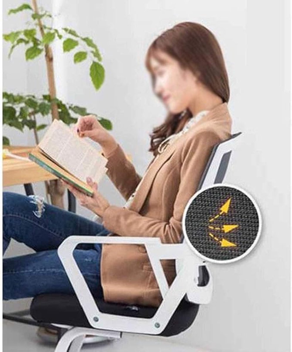 Ergonomische Bureaustoel – Mesh Computerstoel met Lendensteun, 360° Draaibaar, Verstelbare Executive Stoel met Armleuningen, Comfortabele Zitkussen & Antislip Basis – Zwart