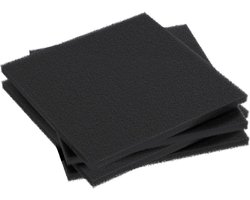 4 Pack Aquarium Filter Media Pad voor Vis Tank Filters - Sponge Filter Floss Roll voor Sumps, Vijvers en Hydroponics - Zwarte Schuim Floss voor Waterfiltratie, 16cm L x 14cm B