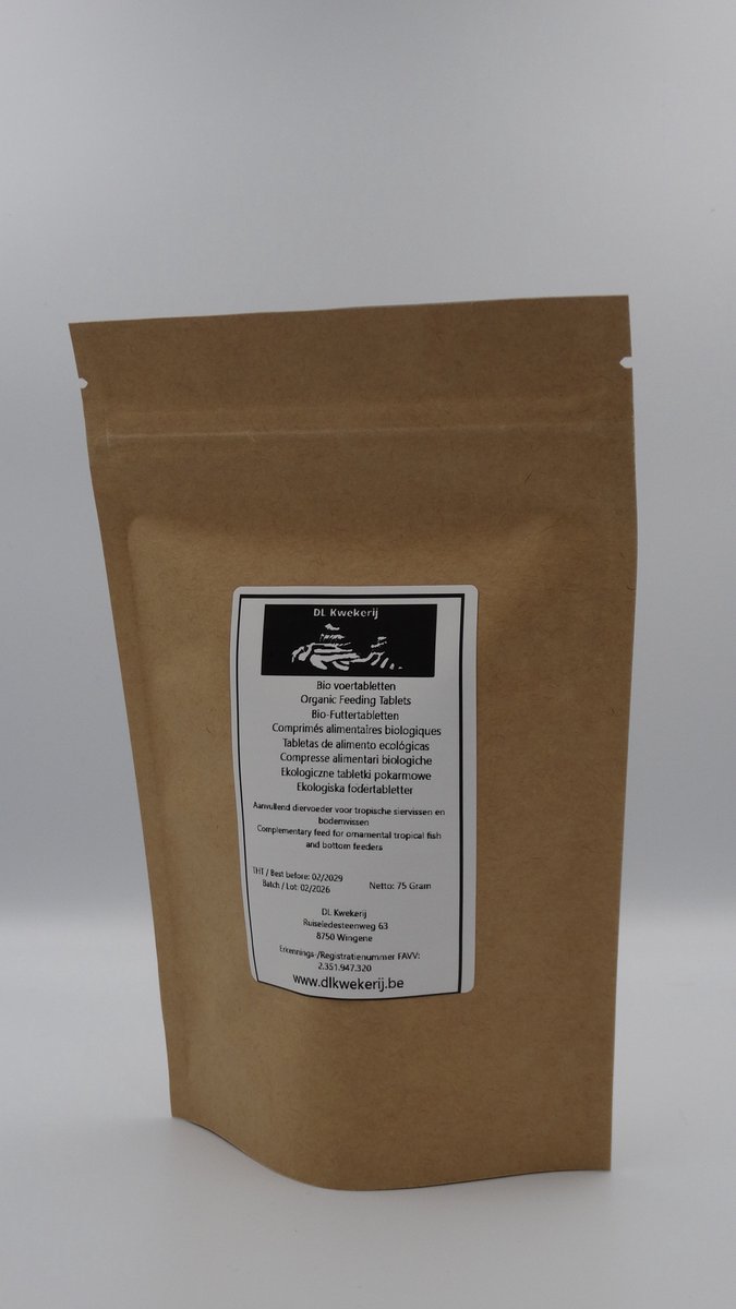 Bio voertabletten - 75gram - aquarium - visvoer - DL Kwekerij