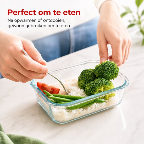 Boîtes de préparation de repas Organess - Boîtes de conservation - Boîtes de congélation - 10 pièces - 5x1040ML & 5x 370ML - Sans BPA - Glas - Couvercle sans BPA