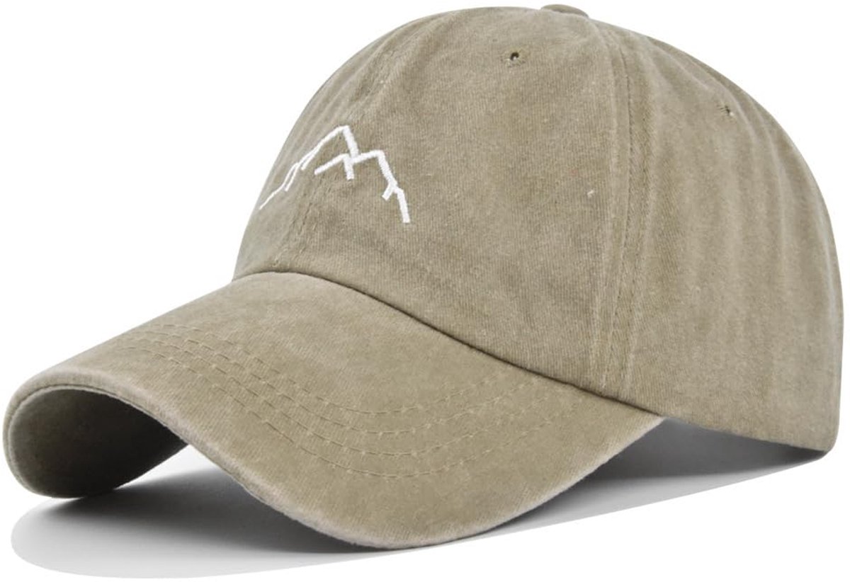 Heren katoenen retro baseballpet - Verstelbare klep - Outdoor sportpet - Unisex pet - Stijlvolle en eenvoudige zonnehoed - Khaki