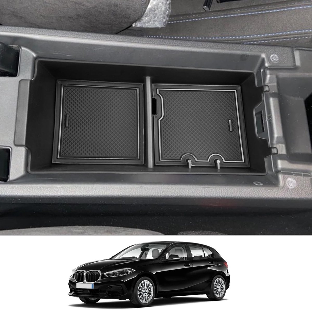 Center Console Organizer voor BMW 1er F40 en 2er F44 Gran Coupe (2019-2023) - Multifunctionele Opbergruimte voor Handschoenen en Armsteun