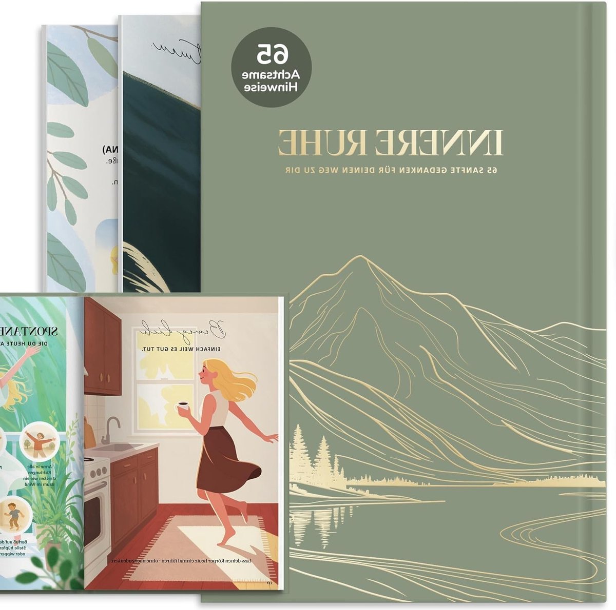 Diaries in Groen met Motief van de Kalmte van de Zee - Perfect voor Notities en Creatieve Schrijvers