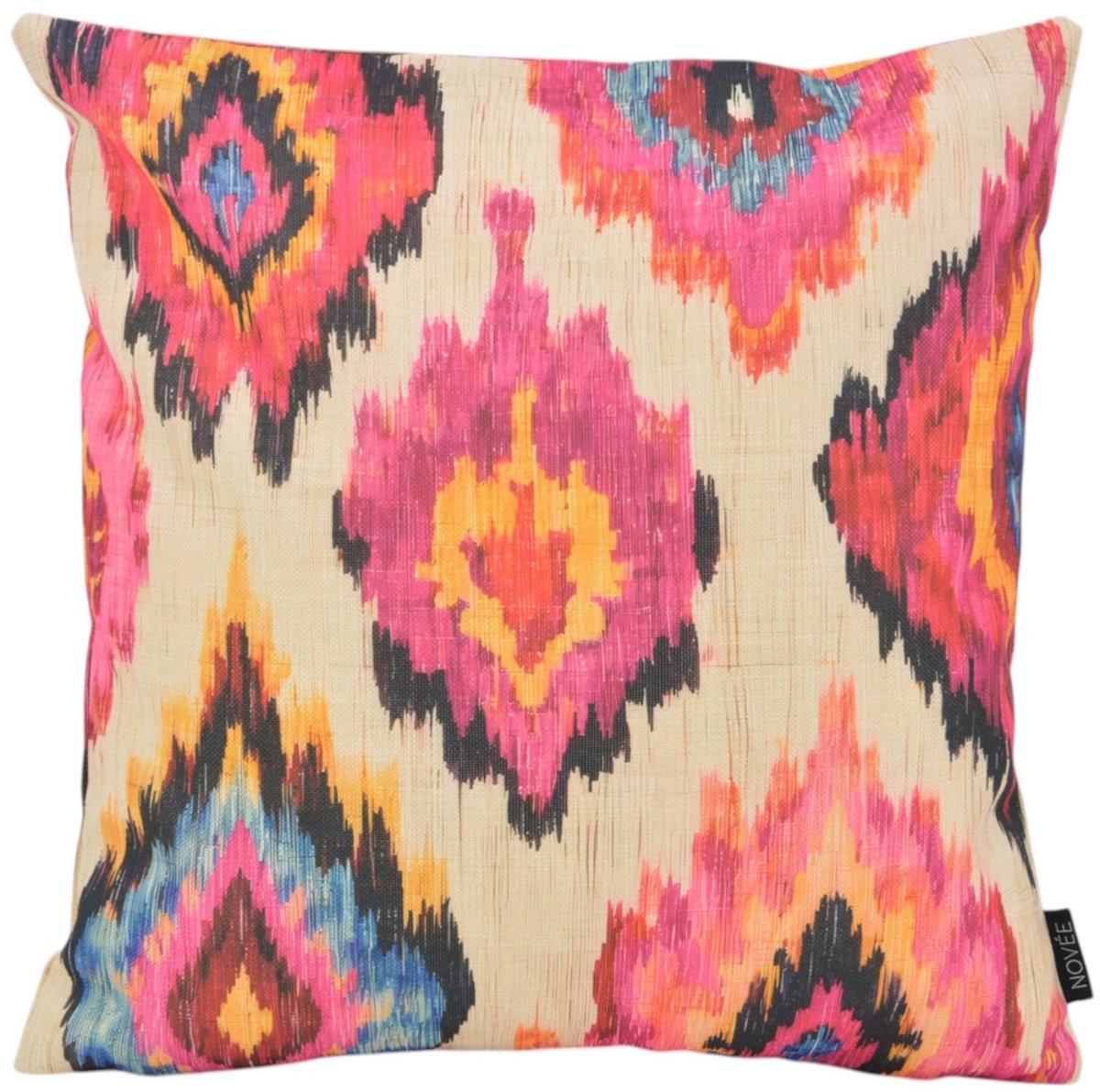 NOVÉE Sierkussen Ikat Fiesta | 45x45 cm | Katoen/Linnen roze