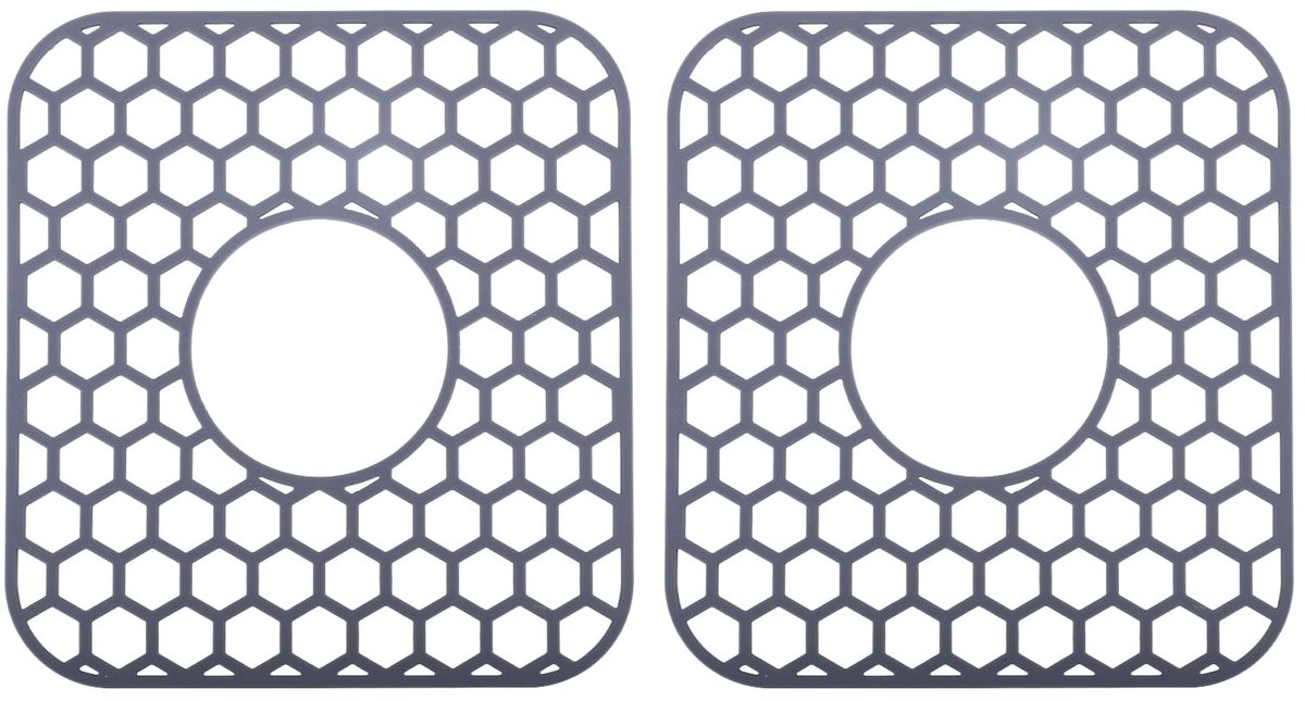 Allecto - Keukenafvoerbeschermers - Silicone Mat - Hittebestendig - Grijs - Afvoer Pads - Vaatwasserbestendig - Geschikt voor Porselein
