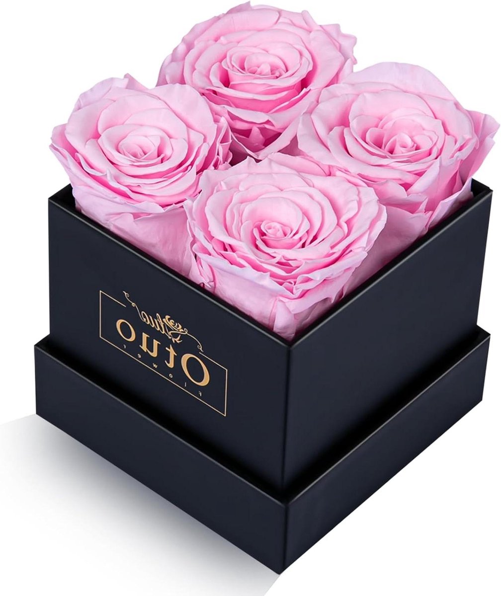 Geconserveerde Rozen - Eeuwige Rozen - Cadeau Geven - Natuurlijk Conserveren - 13.18 cm Hoog - Roze