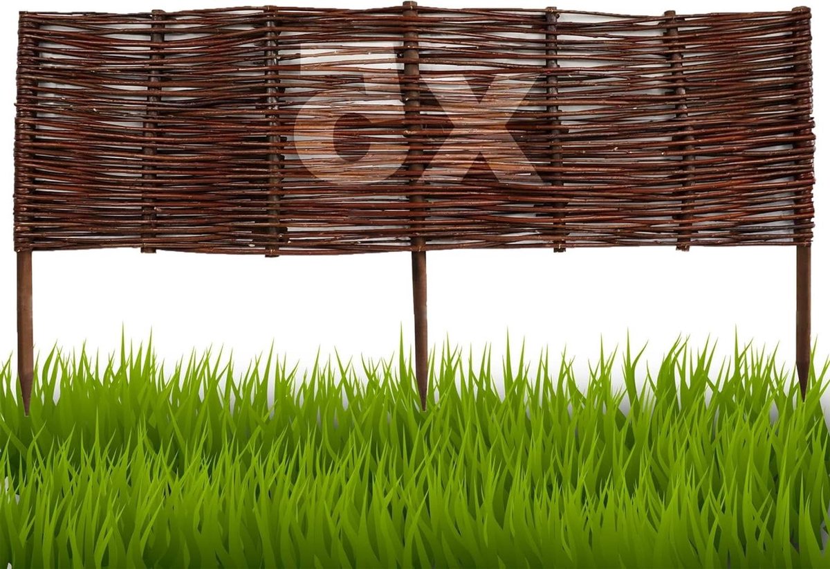 Bedrand van wilgenhout - Tuinafboording wilg - Tuin decoreren - Handgevlochten natuurlijk materiaal - 20 cm x 100 cm - Natuurlijk