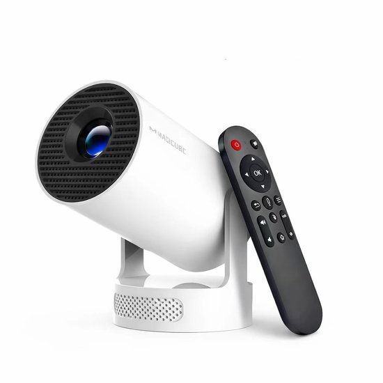 Smart Projector 8K 8000 Lumen Draagbare Beamer Android 14 Wifi 6 Bluetooth Auto Keystone 180° draaibaar
