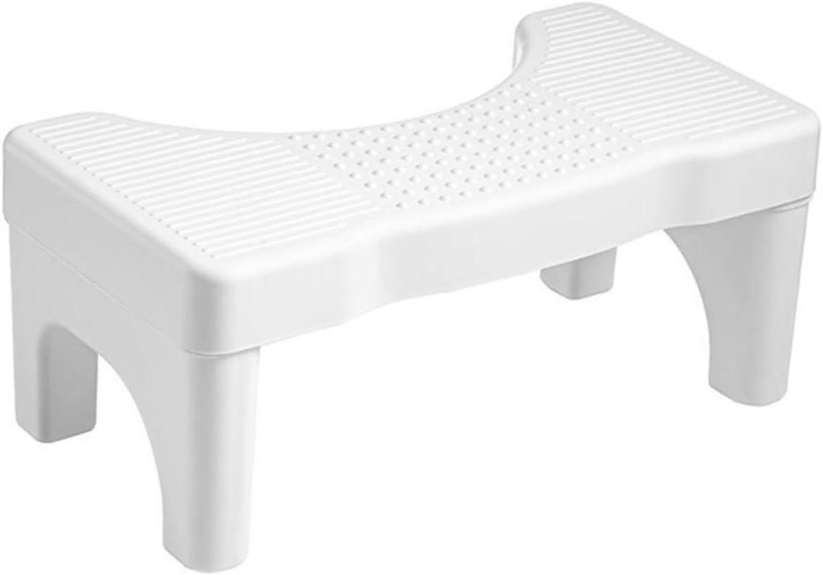 Toilet Kruk - Voetenbankje Toilet - Gezondere Stoelgang - Optimaal Hurken - 40x21cm - Wit