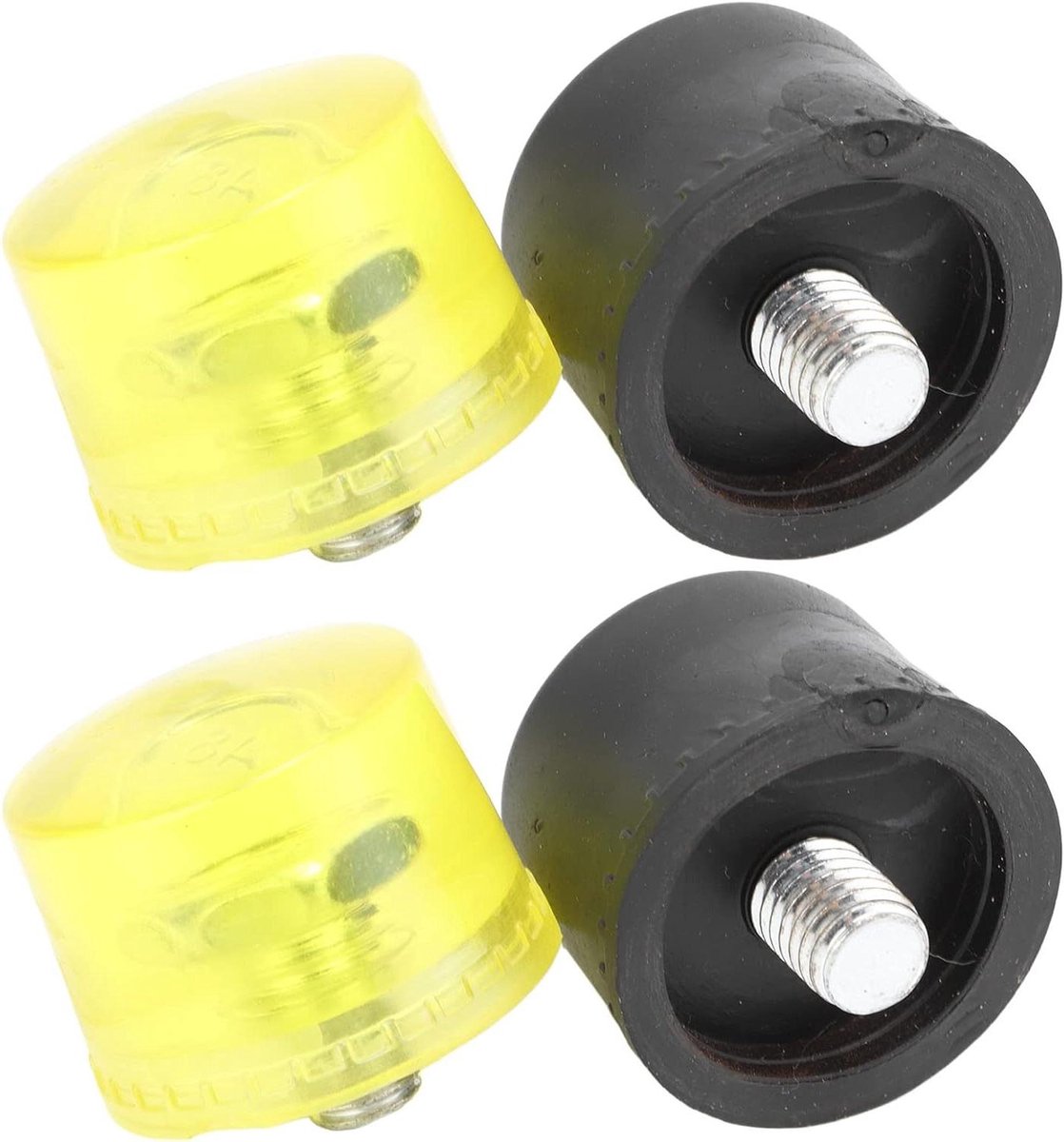 Rubberen Hamerkoppen - Slagkop Vervanging - Beschermen van Oppervlakken - Minimaliseert Krassen - 30mm - Geel Zwart