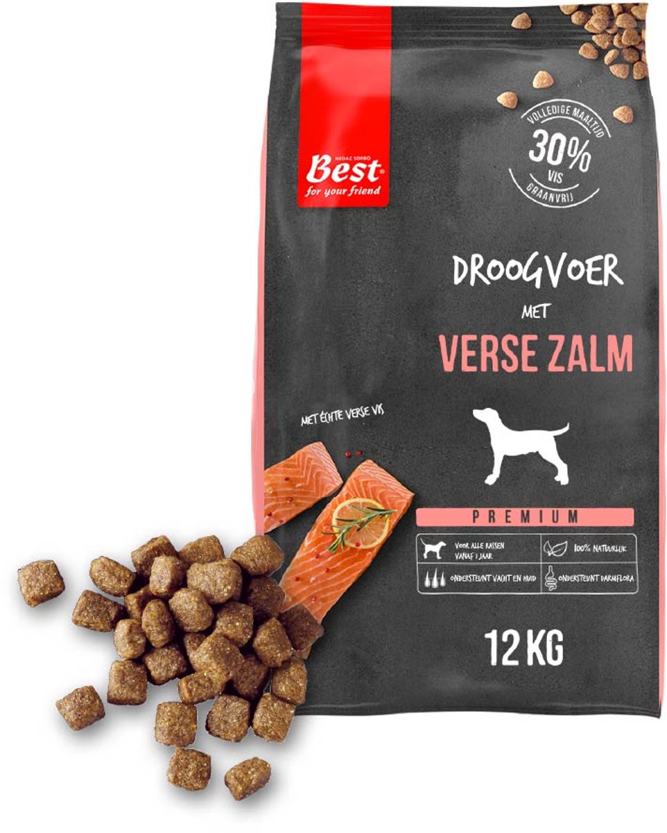 Rosewood Best For Your Friend by Rosewood Hondenbrokken Zalm 12 kg - Hondenvoer - Tarwevrij - 30% Verse Zalm