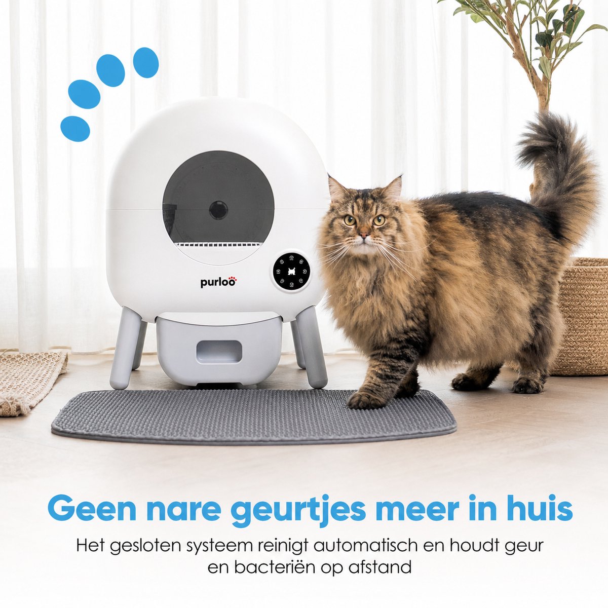 Purloo Automatische Kattenbak 65L XXL - Zelfreinigend + App thumbnail 2