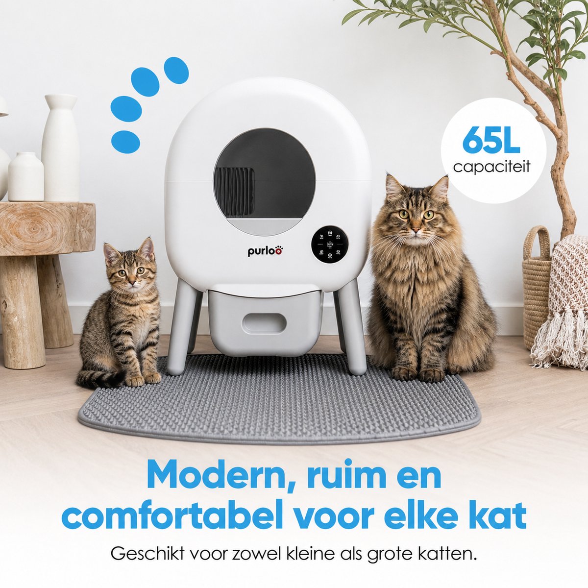 Purloo Automatische Kattenbak 65L XXL - Zelfreinigend + App thumbnail 5