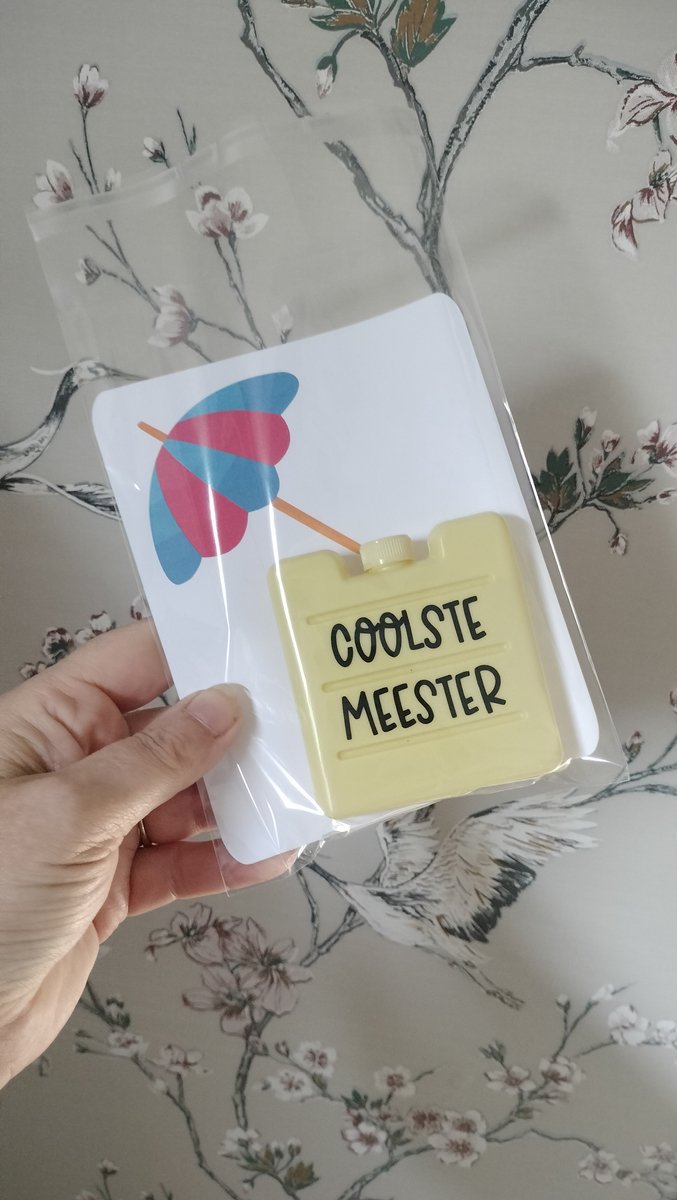 Wij & Blij - coolste meester geel - koelelement - afscheid - einde schooljaar - meester - geel