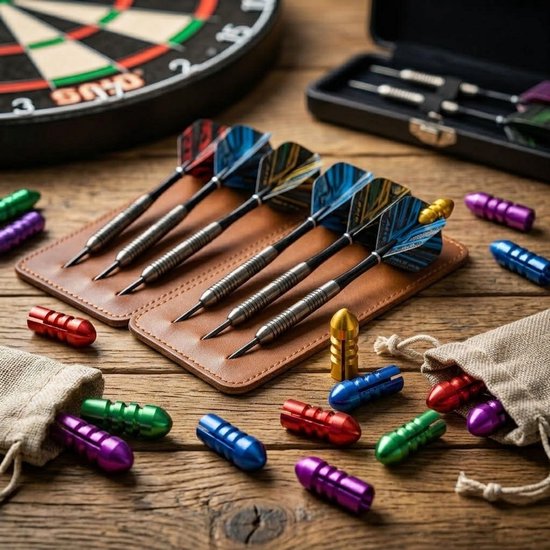 Multikleur dart flight beschermers set - aluminium dart flight beschermers voor heren en dames - dart flight protector voor bescherming en vormbehoud van dart flights - dart accessoires - set van 15 stuks van NUVEX — afbeelding 5