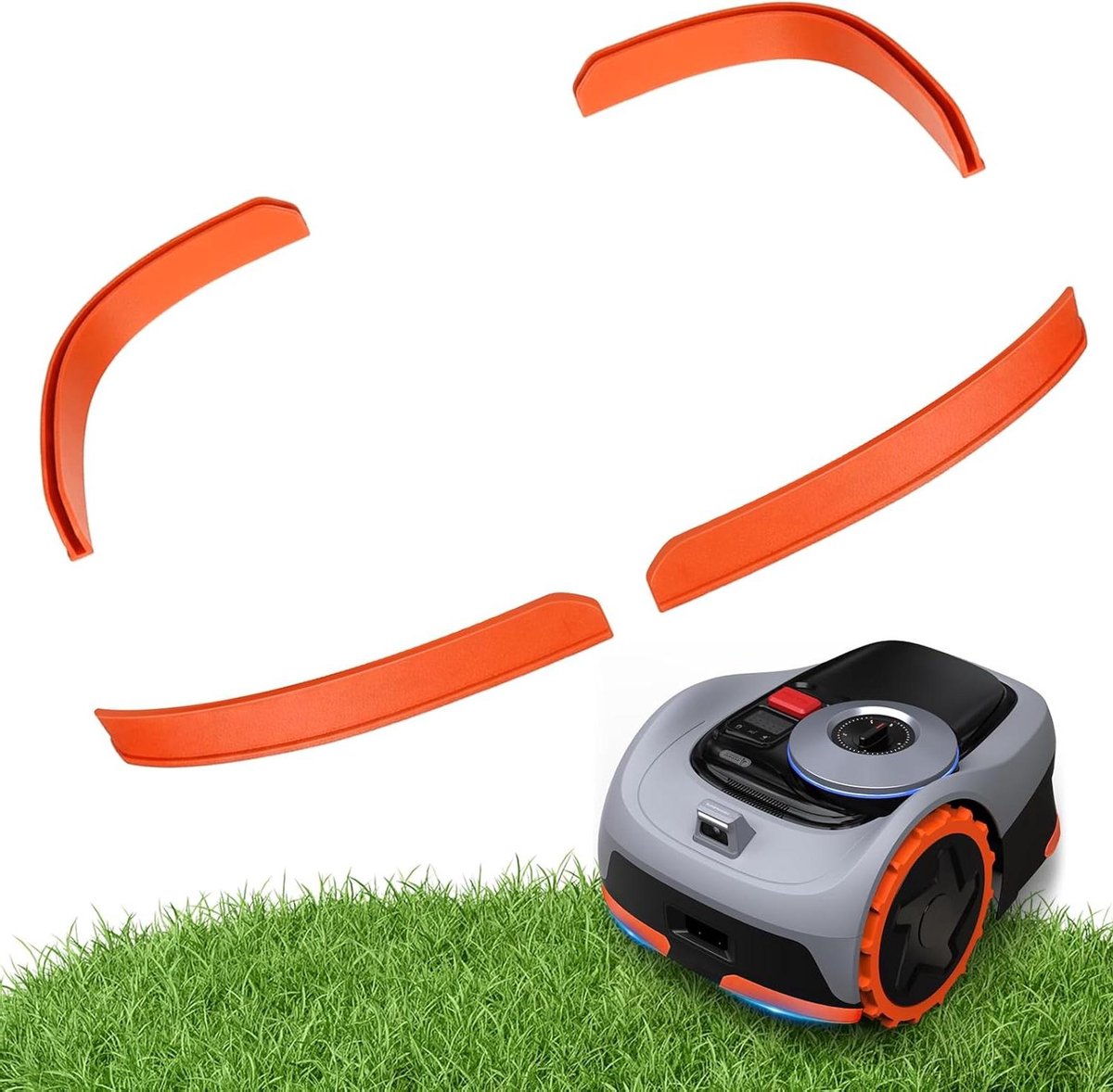 Randbescherming Robotmaaier - Bumper Bescherming - Voorkomen van Schade - Innovatief Spuitgietproces - 4 Delen Set - Oranje