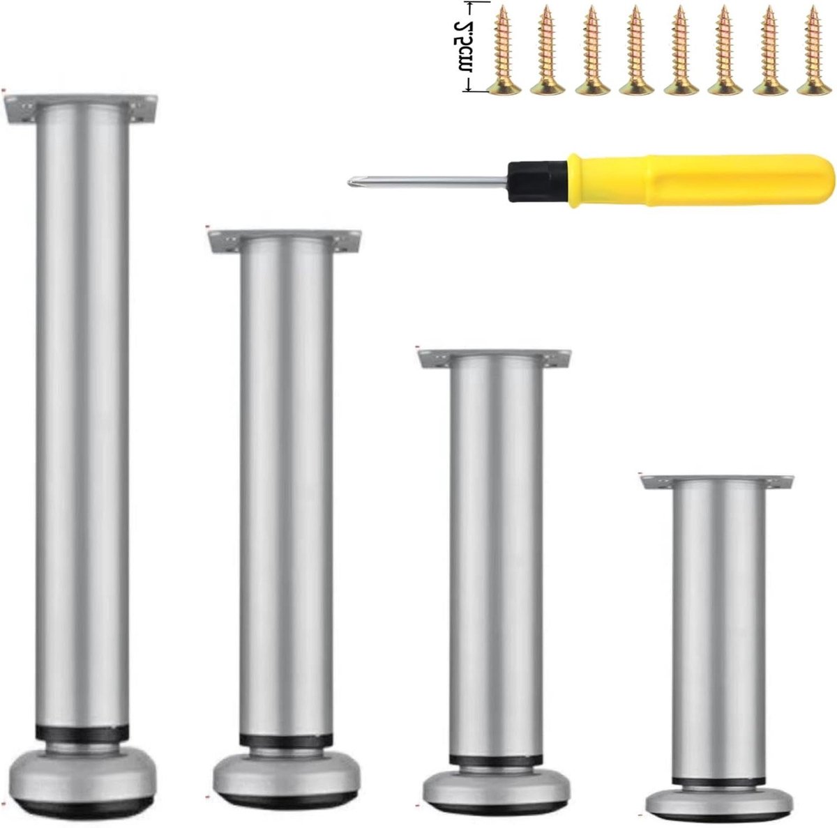 Verstelbare Meubelpoten - Kastpoten Tafelpoten - Meubels Verhogen - Zwaar Belastbaar 800kg - 12-18cm - Grijs