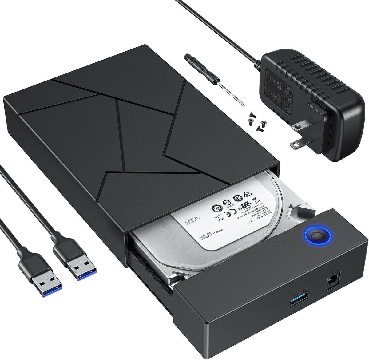 Harde schijf behuizing - Externe schijf case - Data opslag - USB 3.0 - 2.5'' + 3.5'' - Zwart