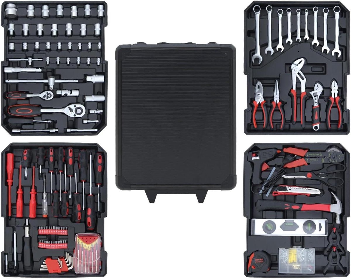 Gereedschapsset Huis - Reparatieset Klussen - Huis Onderhoud - 399 Delen - Compact - Grijs