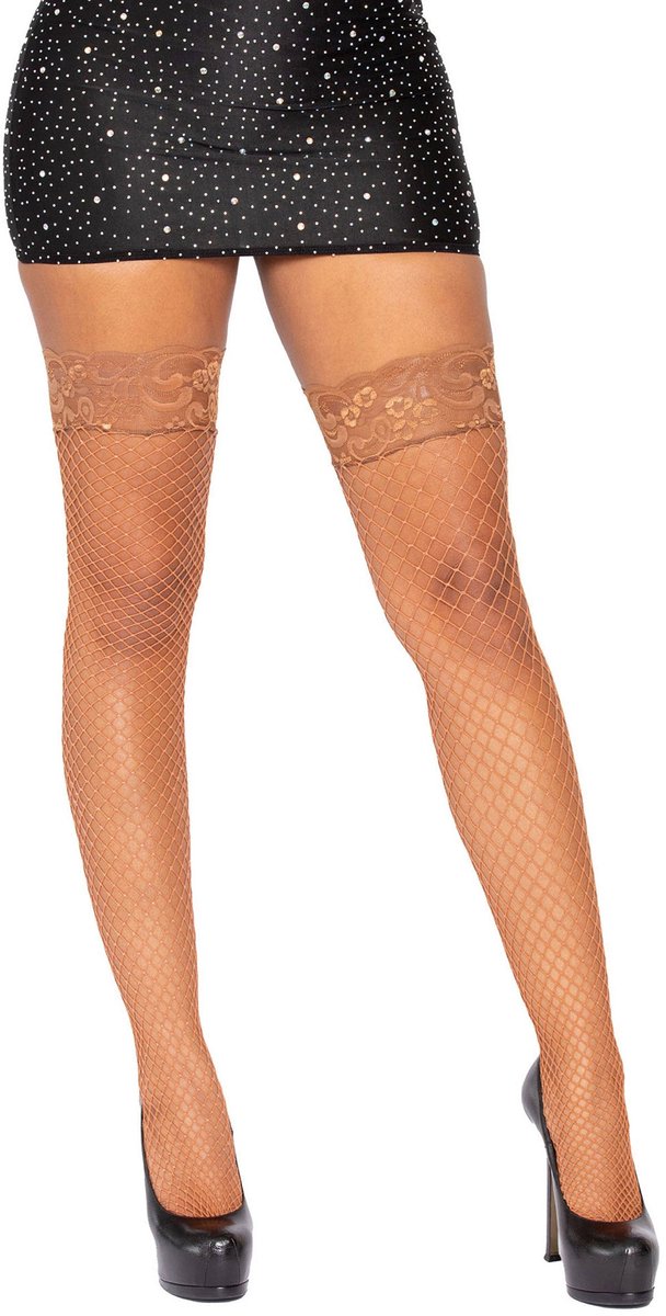 Leg Avenue Fishnet Stay up ["Huidskleur"]